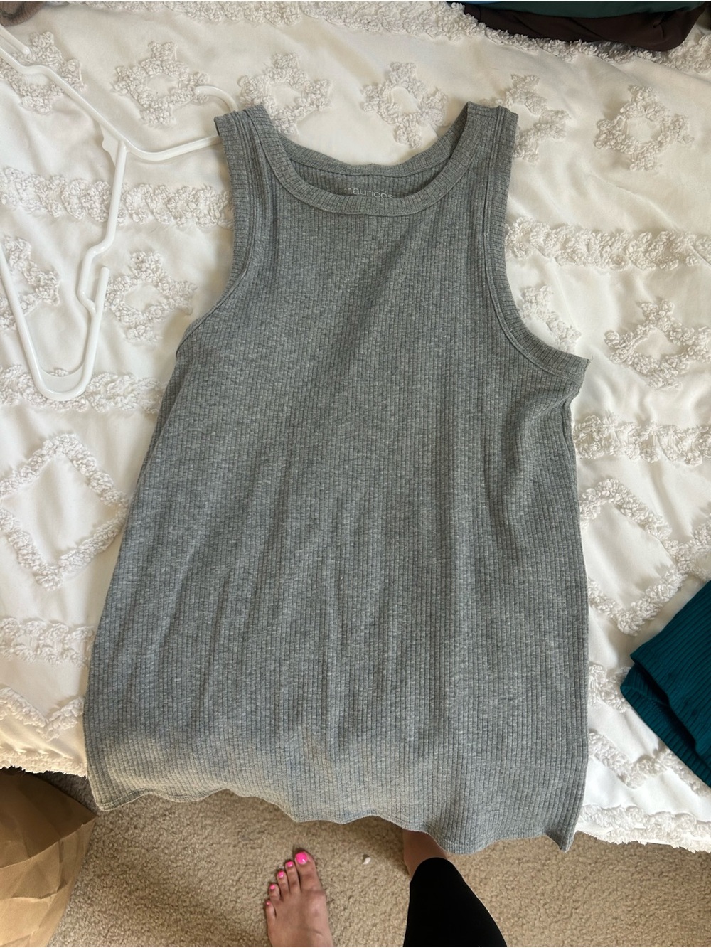 Maurice’s Grey Ribbed Tank Top - Classic Women's Knit Shell Size Large